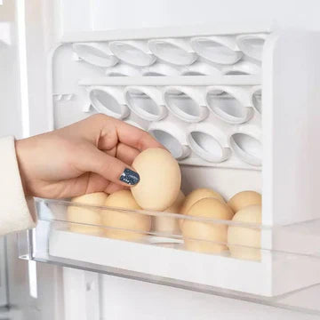 New Rotating 30 Grids 3 Tier Egg Storage Box Egg Container Organizer