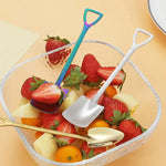 Stainless Steel Cute Retro Round Head Shovel Spoon Set Of 2