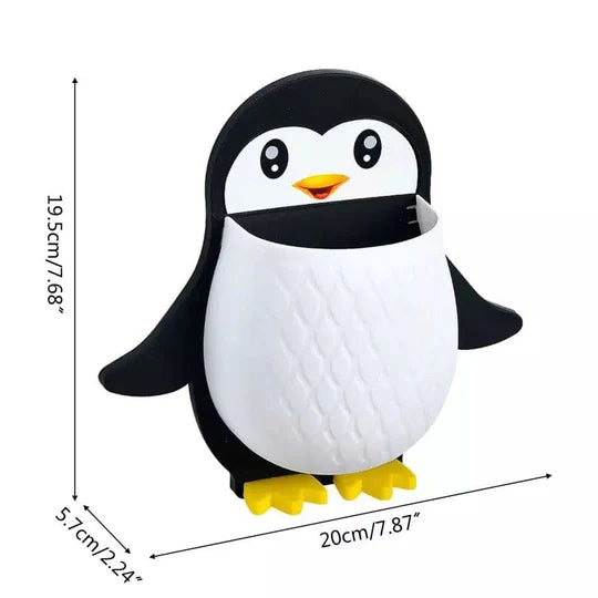 Multifunctional Wall Mount Cartoon Penguin Storage Holder Organizer