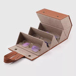Multifunctional Foldable PU Leather Sun Glasses Organizer Storage Box