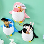 Multifunctional Wall Mount Cartoon Penguin Storage Holder Organizer