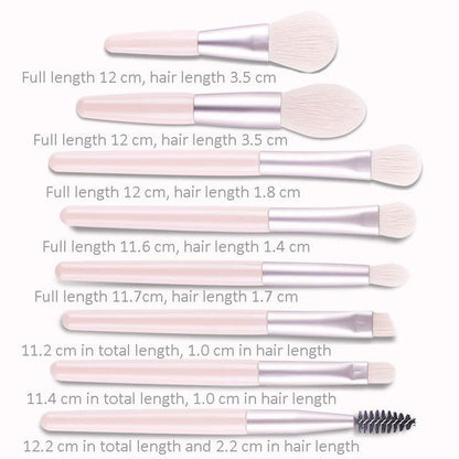 8-Piece Wooden Handle Cosmetic Brush Set