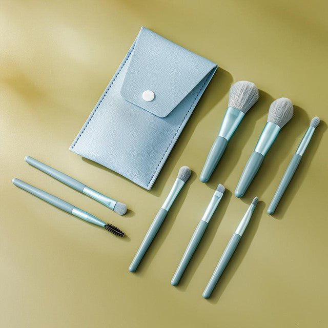 8-Piece Wooden Handle Cosmetic Brush Set