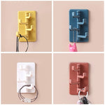 Creative Sticky 4 Hook Rotatable Self Adhesive ABS Wall Hooks Storage Key Wall Hanger