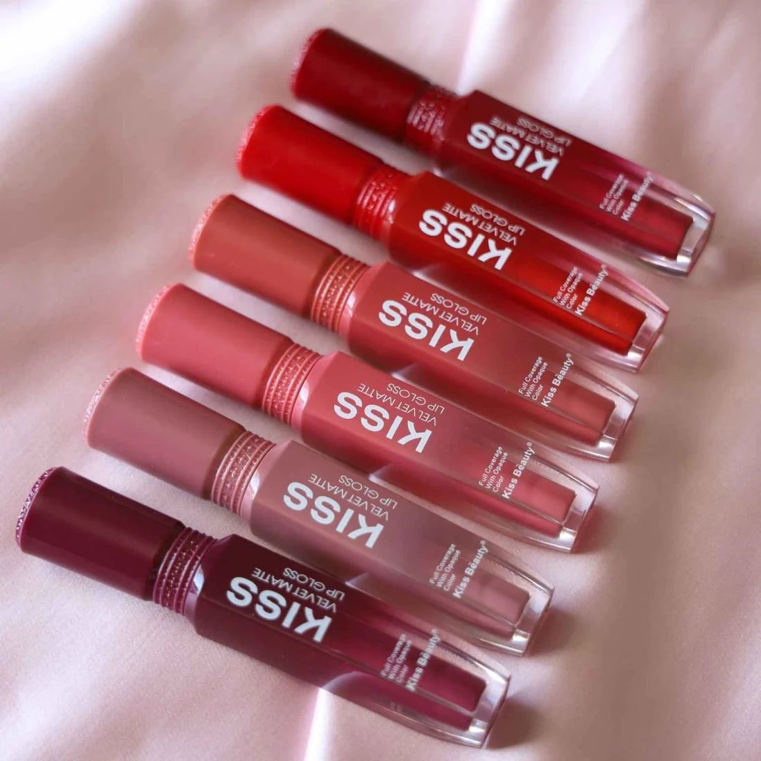Kiss Beauty Velvet Matte Lip Gloss 6Pcs Set