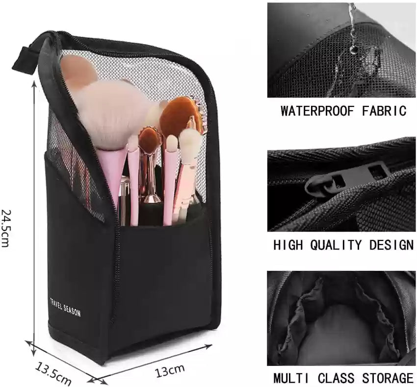 Foldable Cosmetic Bag Makeup Brush Case Waterproof Bag With Zipper