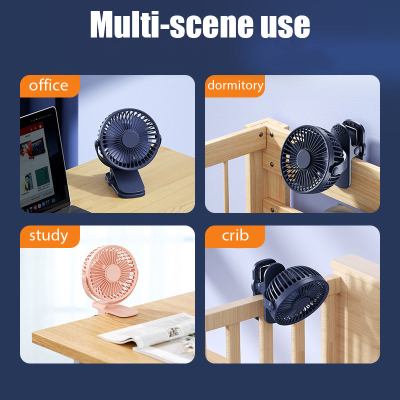 Rechargeable Portable Mini USB Desk Clip Fan