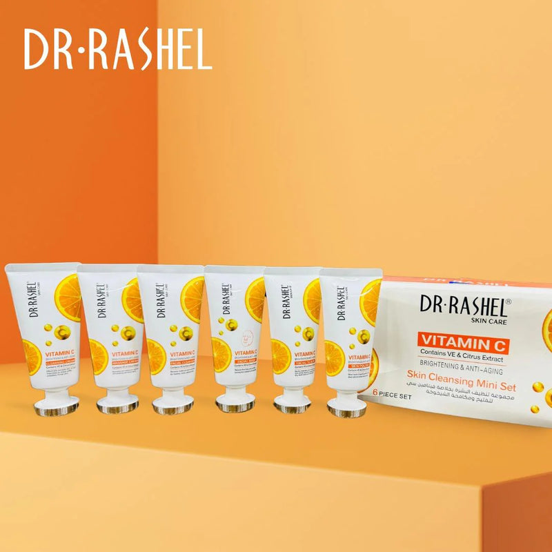 DR.Rashel 6 PC Vitamin C Brightening & Anti-Aging Skin Care Mini Set
