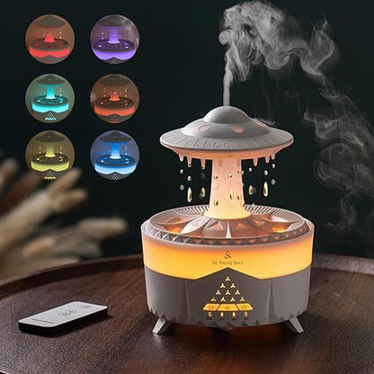 Rain Drop Mushroom Humidifier Ultrasonic RC Atomization Air Freshener With Night Light