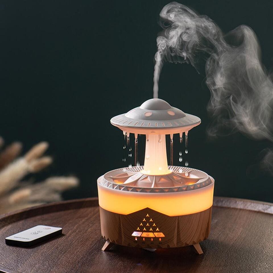 Rain Drop Mushroom Humidifier Ultrasonic RC Atomization Air Freshener With Night Light