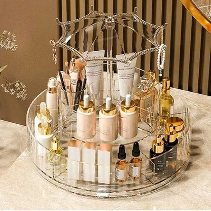 Acrylic 360 Rotatable Umbrella Makeup Cosmetic Organizer