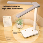 Double Head LED Table Lamp USB Charging Touch Dimmable With Mobile Holder