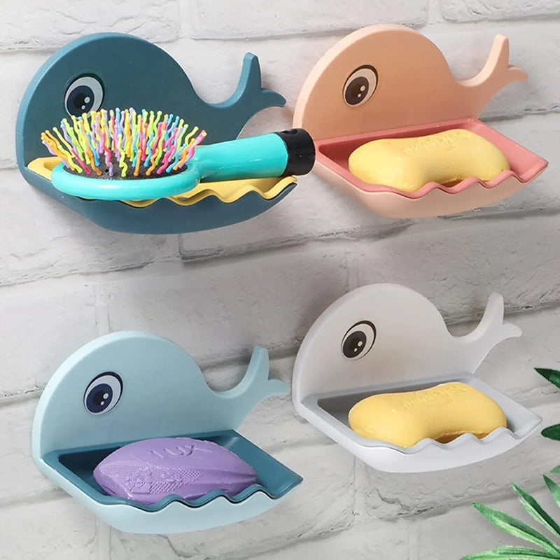 Little Whale Shapes Soap Dish Wall Mounted