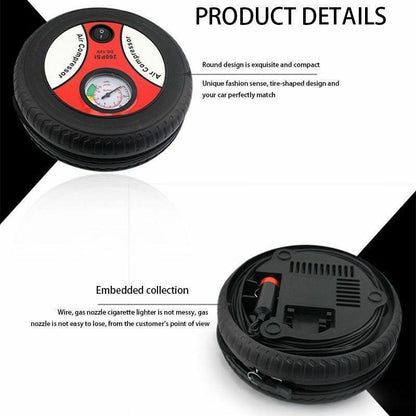 Portable Mini Tyre Inflator Air Compressor