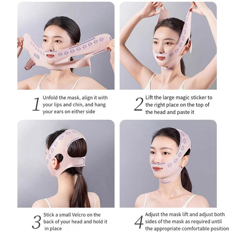 2025 New Face Bandage Breathable V Face Band Cheek Lift Up Anti Wrinkle Face Thin Mask Reduce Double Chin V-Line Shaping Bandage Creek