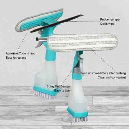 4in1 Spray Double-Sided Non-Slip Glass Window Cleaning Brush