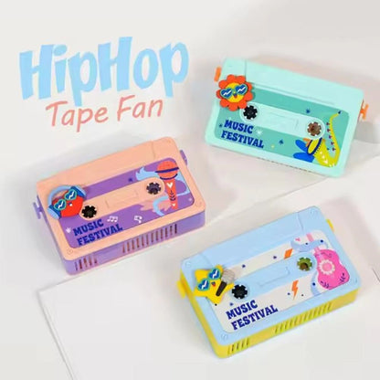 Hip Hop Tape Fan Classic Creative Cute Cassette Tape Neck Around Fan