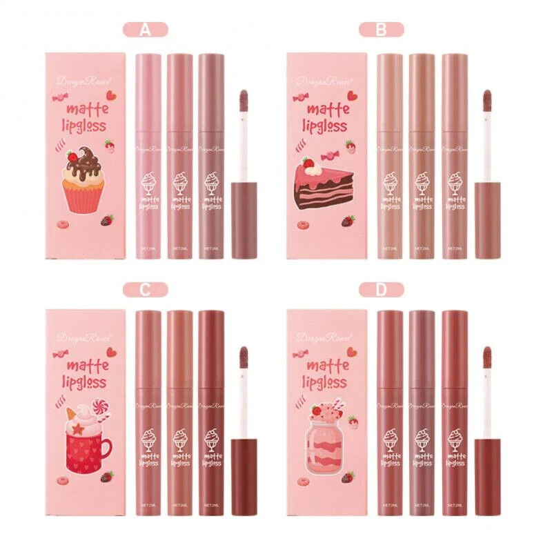 Dragon Ranee Nude Matte Lipgloss 3Pcs Set