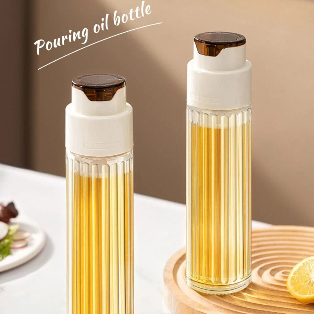 Leak-Proof Glass Oil Dispenser Bottle Automatic Opening &amp; Closing Lid Gravity Oil Tank