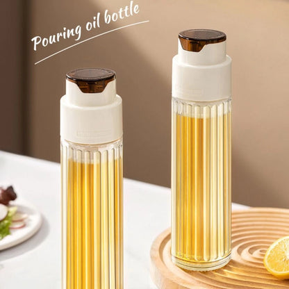Leak-Proof Glass Oil Dispenser Bottle Automatic Opening &amp; Closing Lid Gravity Oil Tank