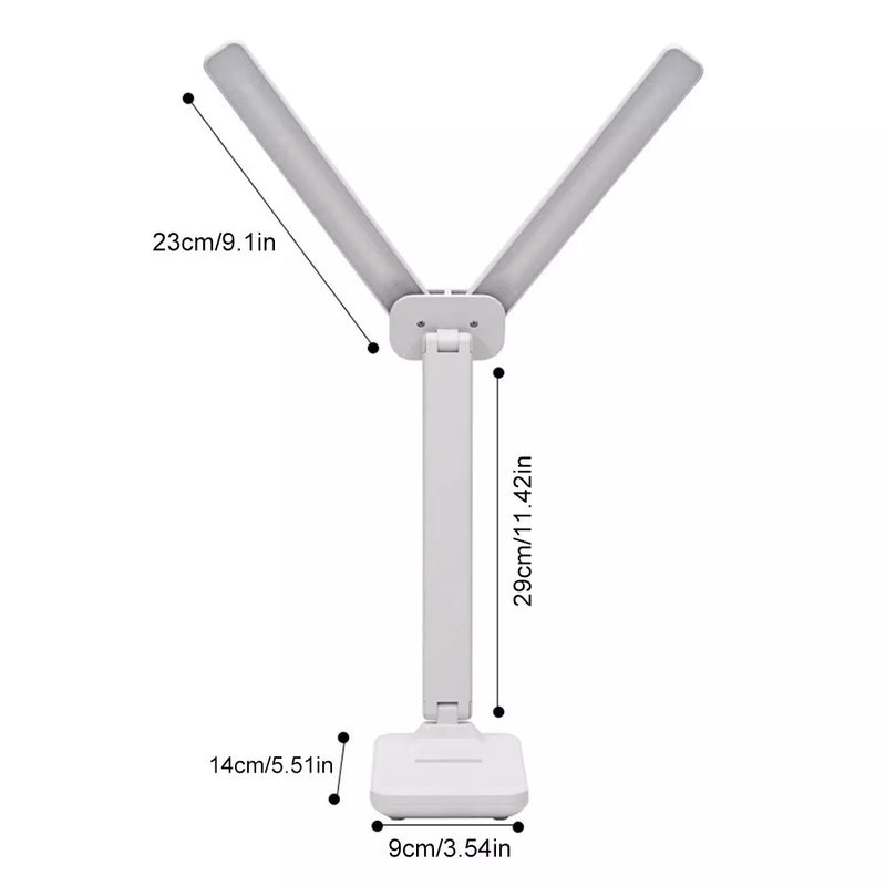 Double Head LED Table Lamp USB Charging Touch Dimmable With Mobile Holder