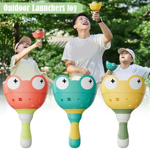 Flying Disc Launcher Toys Manual Capture Catching Outdoor Games For Kids