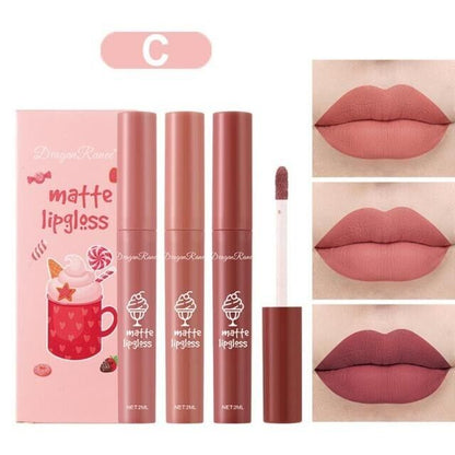 Dragon Ranee Nude Matte Lipgloss 3Pcs Set