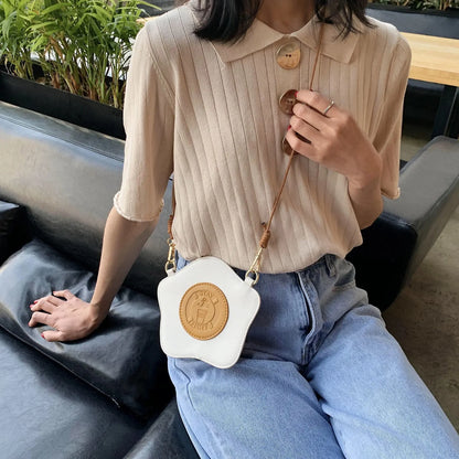 Fried Egg Toast Cross-Border Bag Creative Design Novel Fashionable Egg Bread Shoulder Bag