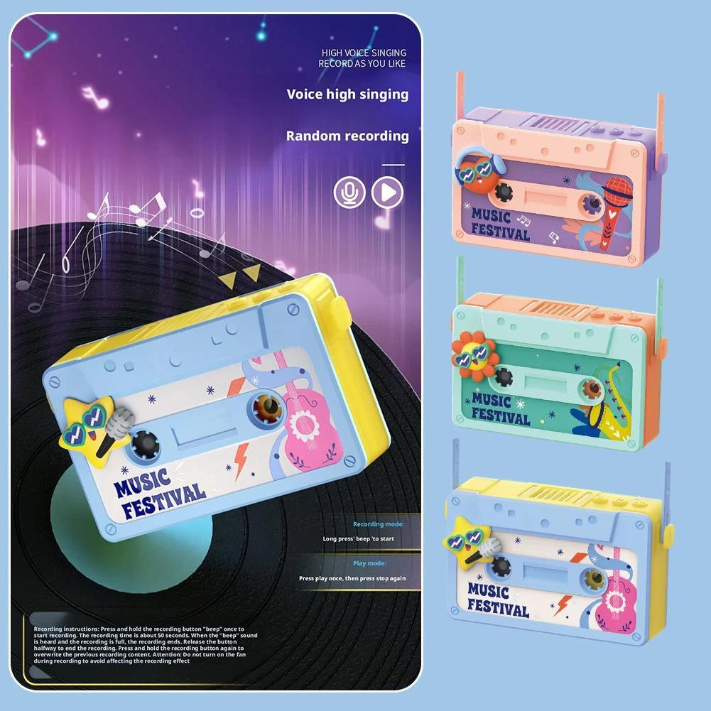 Hip Hop Tape Fan Classic Creative Cute Cassette Tape Neck Around Fan