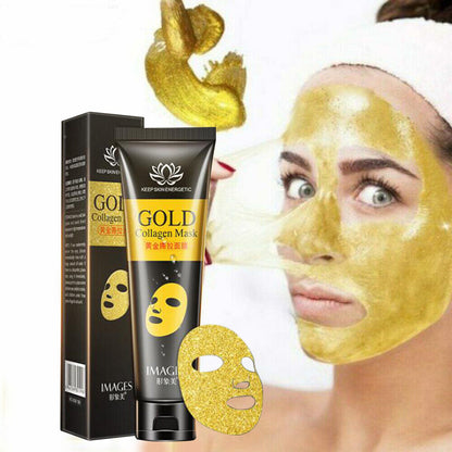 Images Gold Collagen Mask Purifying Acne Peel-off Mask Facial Deep Cleansing Blackhead Remover 60g