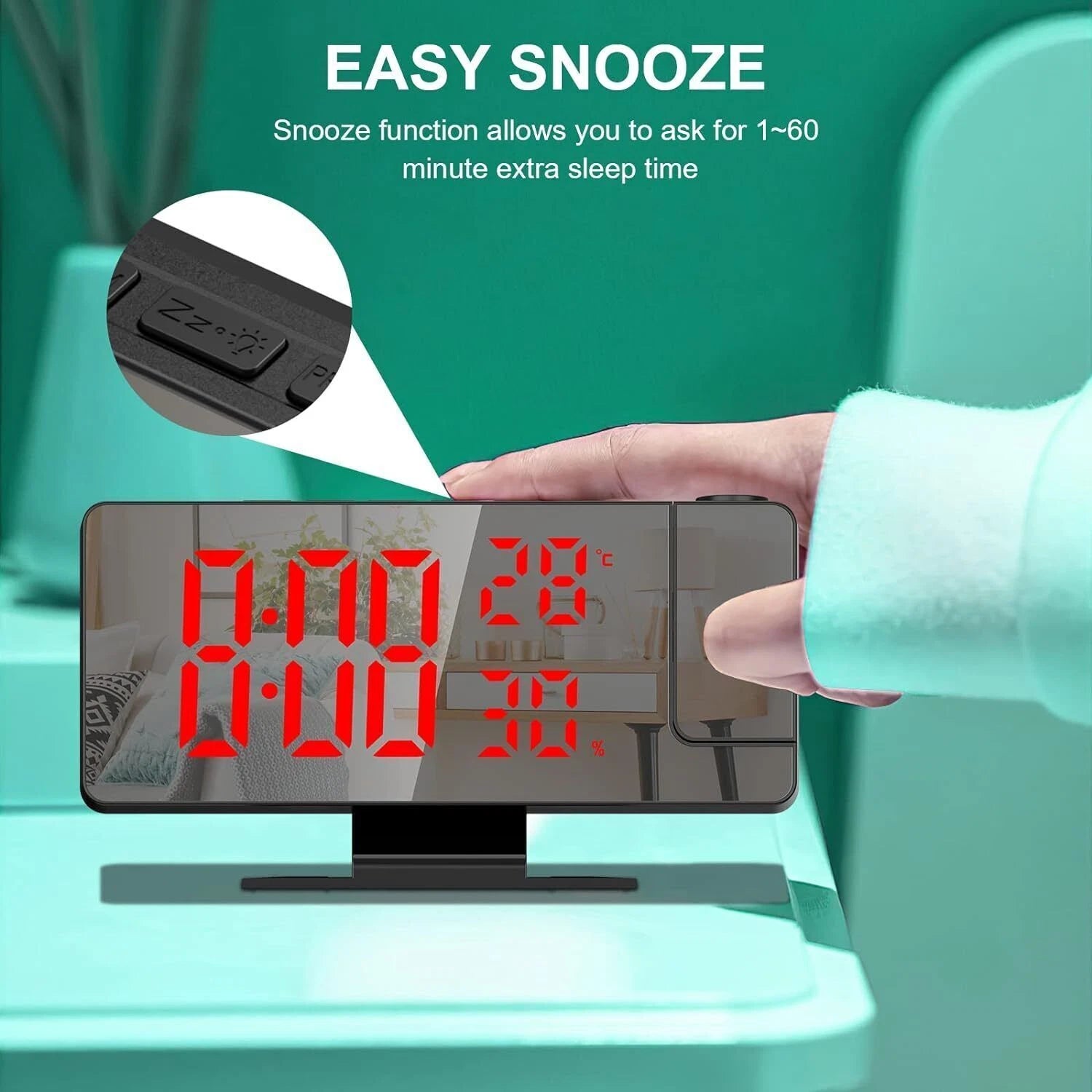 LED Projection Alarm Clock Digital Clock