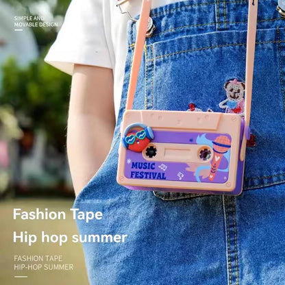 Hip Hop Tape Fan Classic Creative Cute Cassette Tape Neck Around Fan