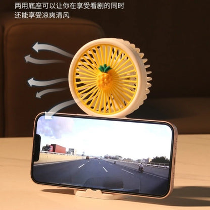Handheld Mini Portable Cute Desktop Fan Fan USB Charging Cooling Fan With Fruits Character