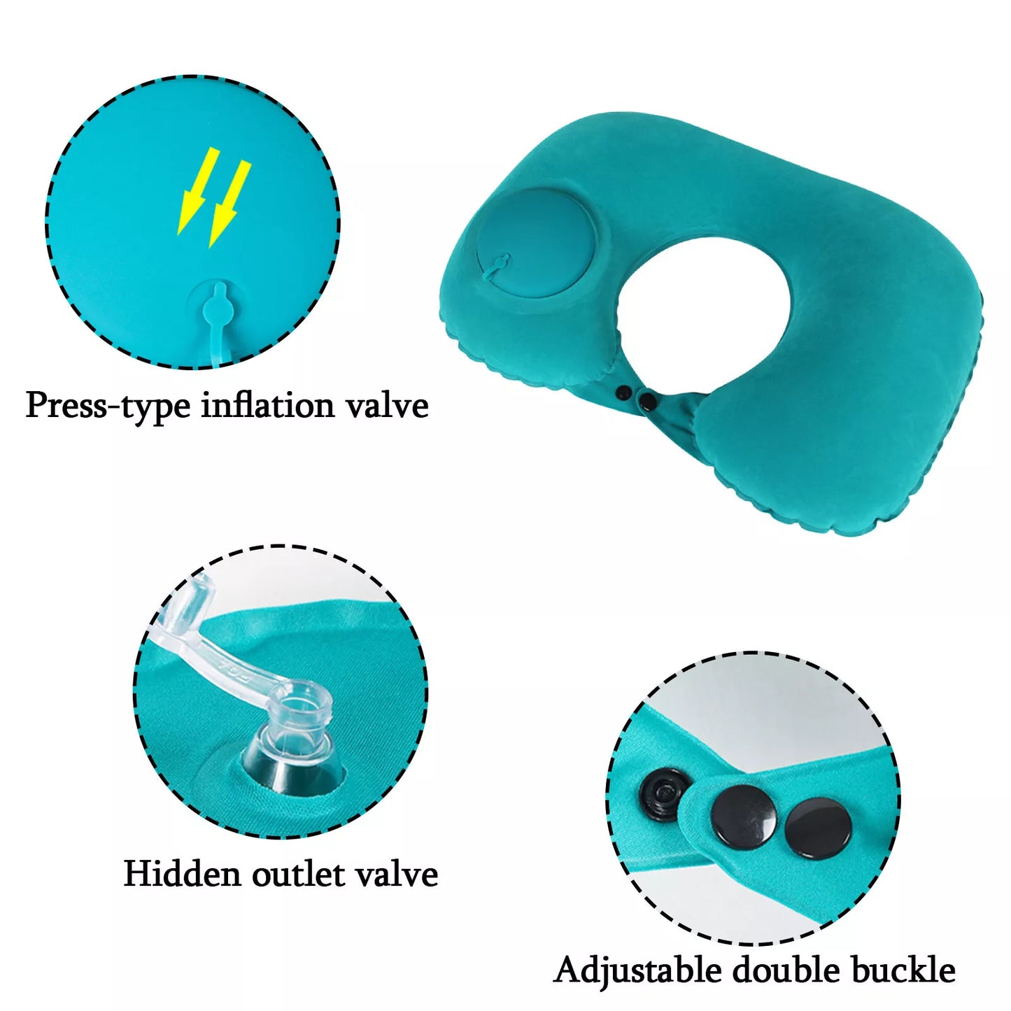 Inflatable Super Soft Neck Cushion Pillow Travel Support
