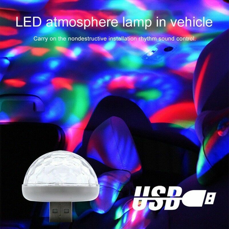 Mini USB Multicolor RGB LED Disco Bulb Light Pack of 2