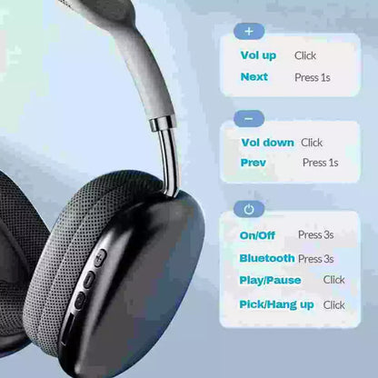 P9 Wireless Bluetooth Headphones With Mic Noise Cancelling Supports TF Card Support