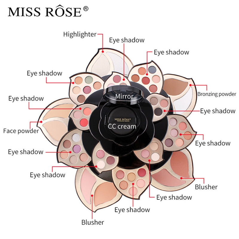 MISS ROSE Professional Make Up Kit 45 Color Flower Eyeshadow Palette