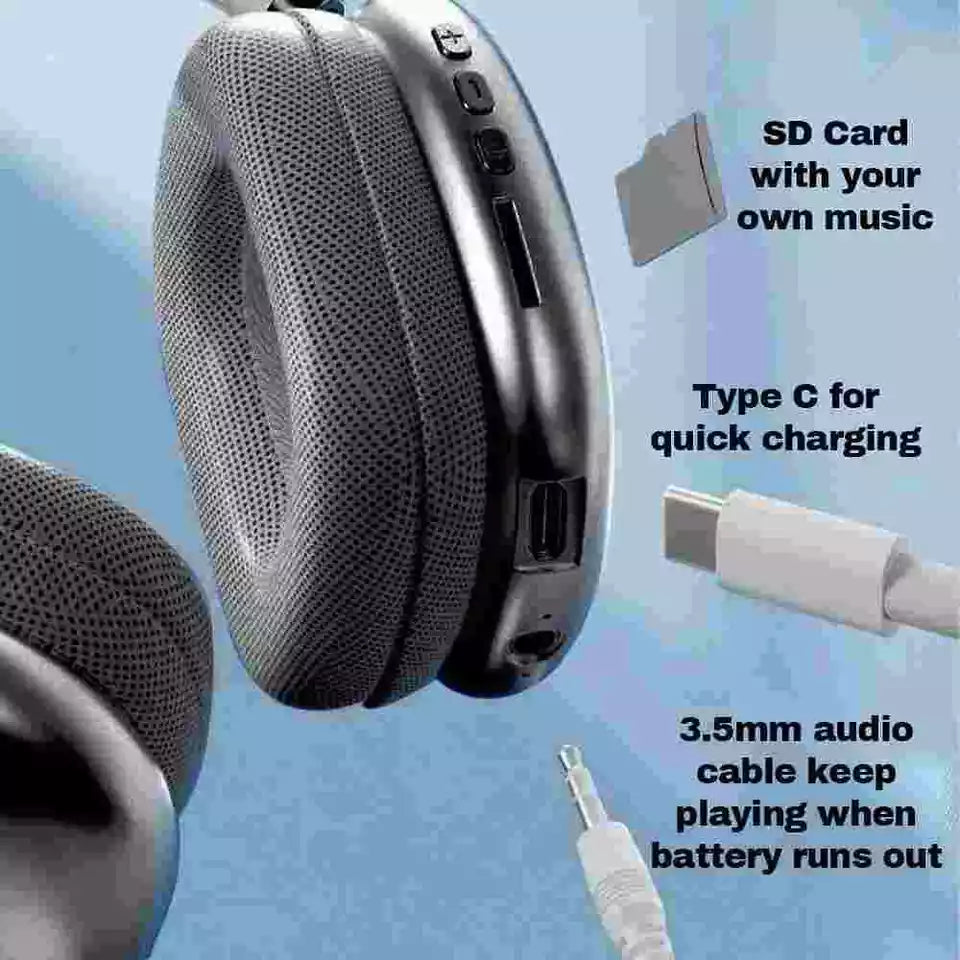 P9 Wireless Bluetooth Headphones With Mic Noise Cancelling Supports TF Card Support