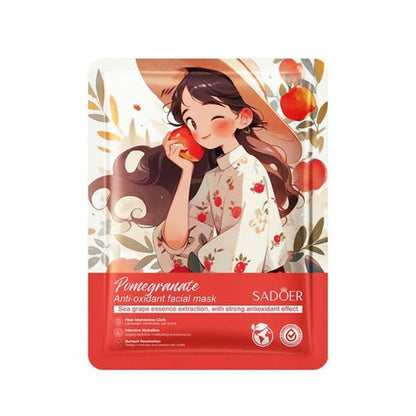 SADOER Facial Mask Anime Girl Fruit Mask Sheet Mask 10Pcs Set