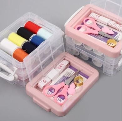 Multifunction Household Sewing Kit Box Fabric Craft Needles Thread Scissor Set