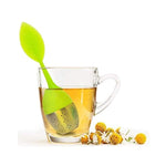 Silicone Leaf Stainless Steel Tea Infuser With Strainer Drip Tray