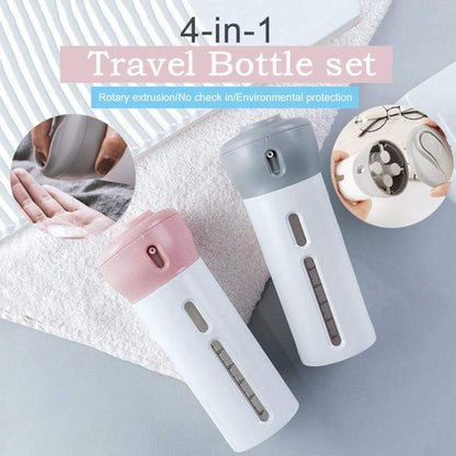 4 in 1 Travel Bottle Dispenser Leak Proof Refillable Toiletry Container Dispenser