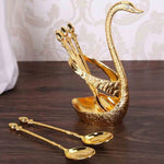 Swan Shaped Spoon Set Holder Stainless Steel