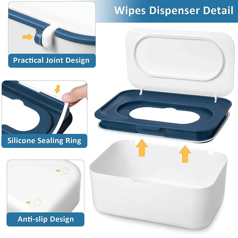 Multifunctional Dustproof Wet Tissue Box Flip Top Storage Box