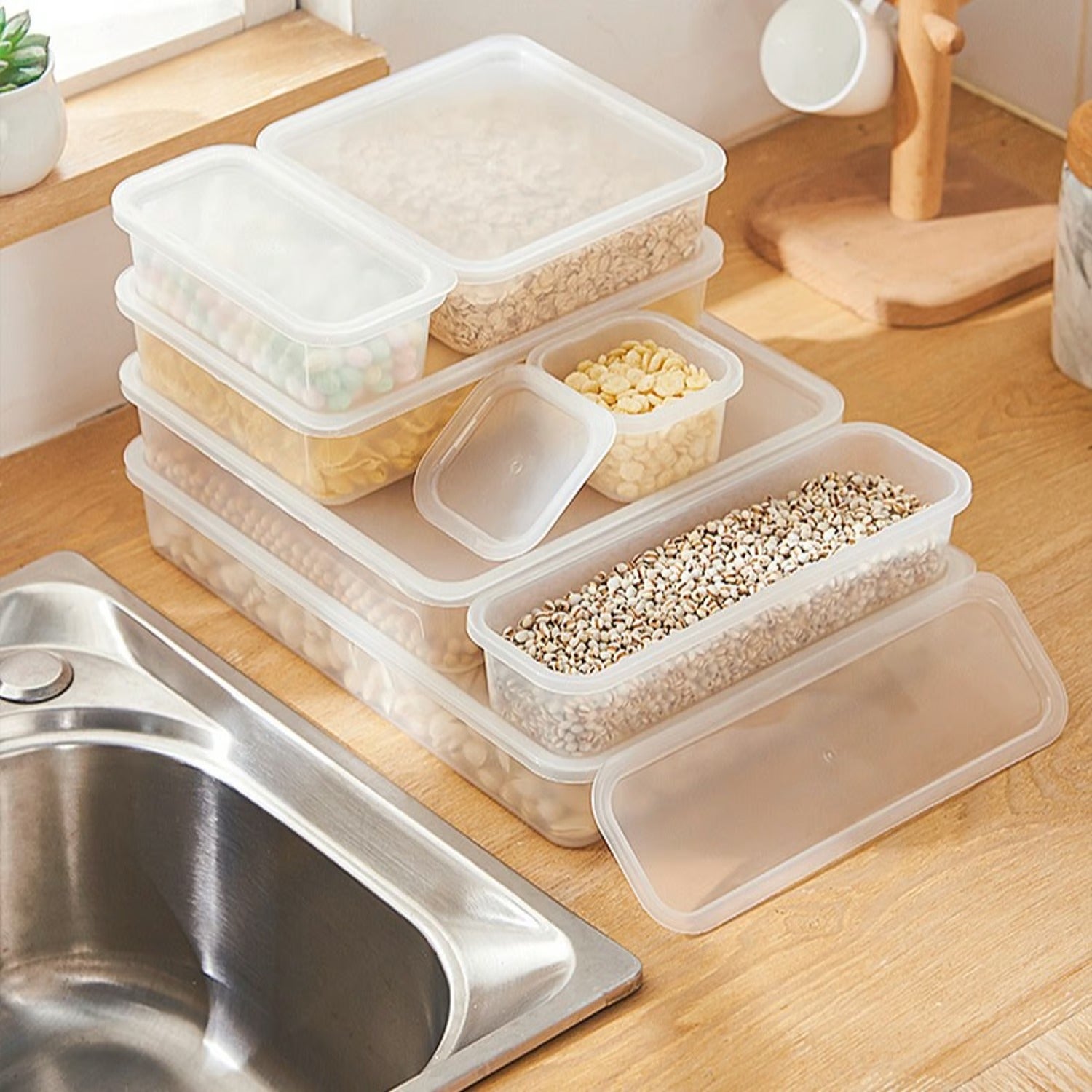 Multipurpose Food Storage Box Refrigerator box Food Storage Container 4Pcs Set