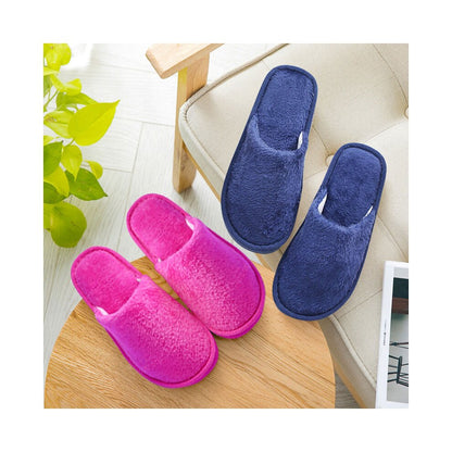 Winter Slippers Candy Fleece Warm Soft Flat Women Men Slipper