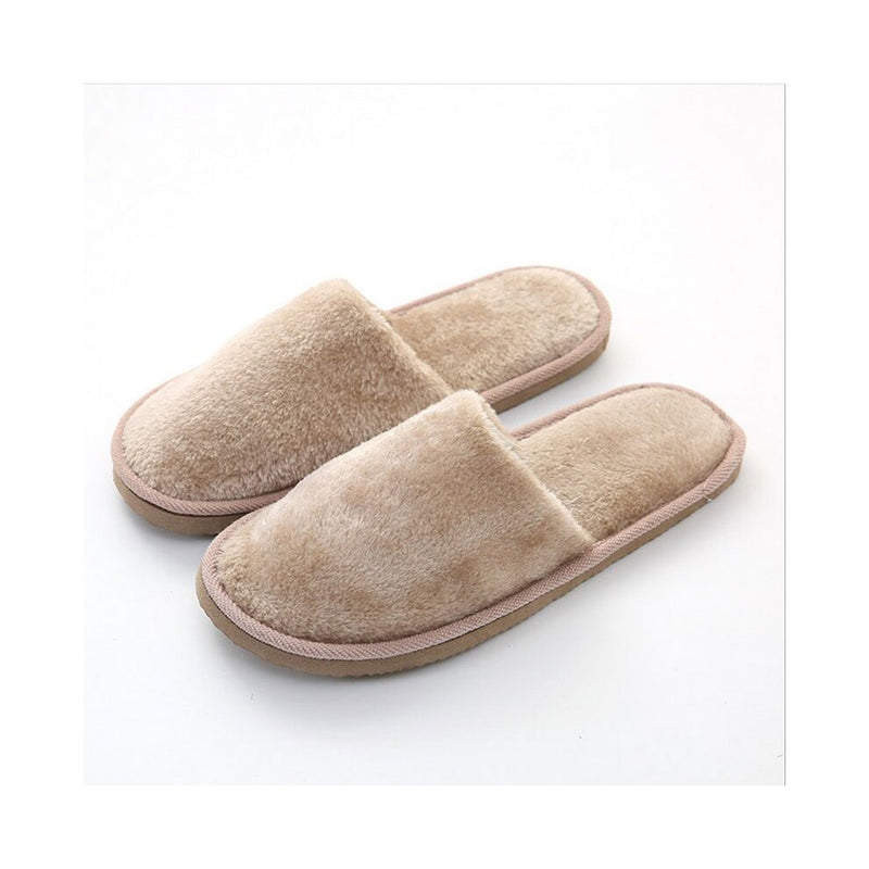 Winter Slippers Candy Fleece Warm Soft Flat Women Men Slipper