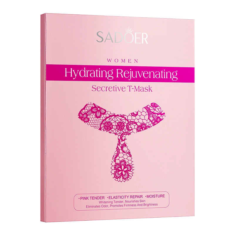 SADOER Women Vaginal Patches Hydrating Rejuvenating Secretive T-Mask Pink Tender Elasticity Repair Moisturizing Mask 5pcs in Box