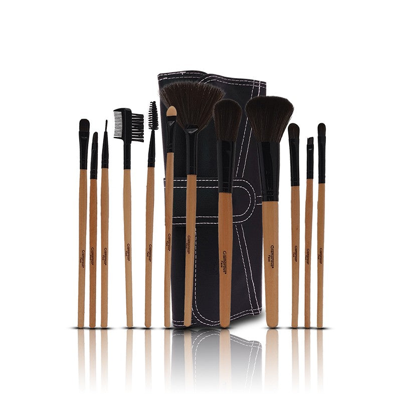 Glamorous Face 12 Piece Leather Brush set