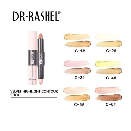 Dr Rashel Velvet 2 in 1 Highlight Contour Stick with 6 combination for Girls & Women